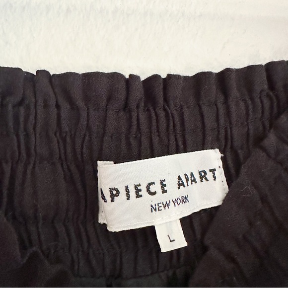 Apiece Apart Rosal Off the Shoulder Layered Black Crop Top 100% Cotton - Picture 8 of 12